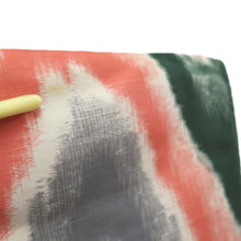 Load image into Gallery viewer, Kimono Vintage(1920-1950) Red Black Green Meisen Wave Silk #10768D4
