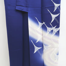 Load image into Gallery viewer, Kimono Blue Crane Birds Silk #10246E3
