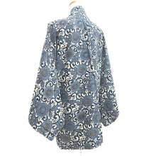 Load image into Gallery viewer, Haori Jacket Vintage(1950-1980) Blue White Karakusa Peony Silk #10614C3
