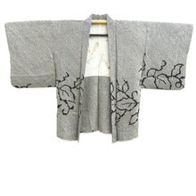 Load image into Gallery viewer, Haori Jacket Vintage(1950-1980) Black Full Shibori Botanical Silk #10954F2
