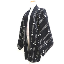 Load image into Gallery viewer, Haori Jacket Vintage(1950-1980) Black Shibori Bamboo Silk #9993C2
