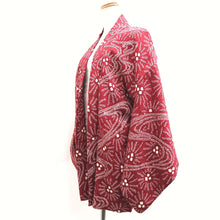 Load image into Gallery viewer, Haori Jacket Vintage(1950-1980) Red Full Shibori Flower Ryusui Silk #10233E2
