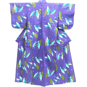 Yukata Purple Butterfly Cotton #9912B4