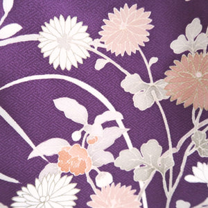 Kimono Purple Peony Kiku Branch Silk #9658J2