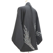 Load image into Gallery viewer, Haori Jacket Vintage(1950-1980) Black Flower Silk #10594C1
