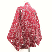 Load image into Gallery viewer, Haori Jacket Vintage(1950-1980) Red Full Shibori Flower Ryusui Silk #10233E2

