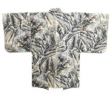 Load image into Gallery viewer, Haori Jacket Vintage(1920-1950) White Gray Meisen Landscape Silk #11003F5

