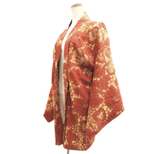 Load image into Gallery viewer, Haori Jacket Reddish Brown Floral pattern Silk #10734D3
