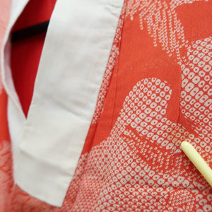 Juban Vintage(1920-1950) Red Crane Birds Silk #10367F4