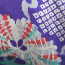 Load image into Gallery viewer, Haori Jacket Vintage(1920-1950) Purple Meisen Pine Tree Silk #11043A3
