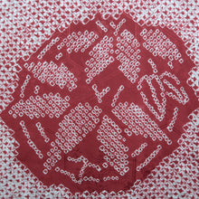 Load image into Gallery viewer, Haori Jacket Vintage(1950-1980) Red Shibori Bamboo leaf Silk #10693D1
