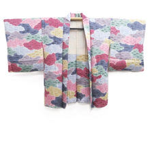 Load image into Gallery viewer, Haori Jacket Vintage(1950-1980) Red Yellow Blue Cloud Silk #10574B5
