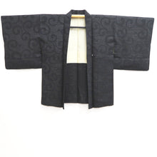 Load image into Gallery viewer, Haori Jacket Vintage(1950-1980) Black Silver Karakusa Silk #10985F4
