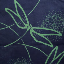 Load image into Gallery viewer, Yukata Vintage(1950-1980) Navy Dragonfly Chrysanthemum Cotton #10486B1
