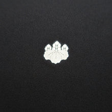 Load image into Gallery viewer, Tomesode Black Chrysanthemum Folding Fan Cherry Blossom Silk #10393F5
