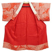 Load image into Gallery viewer, Juban Vintage(1920-1950) Red Crane Birds Silk #10367F4
