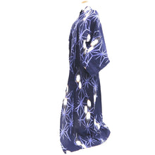 Load image into Gallery viewer, Yukata Navy Crane Birds Cotton #10348F3
