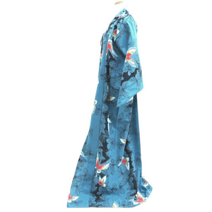 Yukata Vintage(1950-1980) Light Blue Butterfly Cotton #10477A5