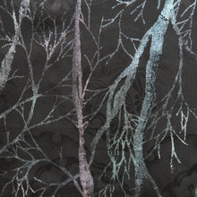Load image into Gallery viewer, Haori Jacket Vintage(1950-1980) Black Silver Tree Silk #10994F4

