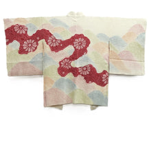 Load image into Gallery viewer, Haori Jacket White Red Blue Full Shibori Chrysanthemum Silk #10704D1
