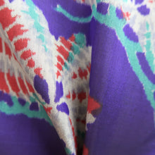 Load image into Gallery viewer, Haori Jacket Vintage(1920-1950) Purple Meisen Pine Tree Silk #11043A3
