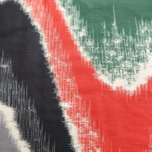 Load image into Gallery viewer, Kimono Vintage(1920-1950) Red Black Green Meisen Wave Silk #10768D4
