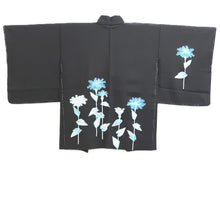 Load image into Gallery viewer, Haori Jacket Black Floral pattern Silk #11075A4
