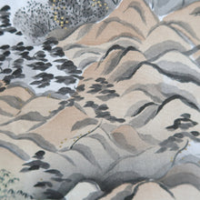 Load image into Gallery viewer, Men's Haori Vintage(1950-1980) Blue Black Mt. Fuji Landscape Silk #10640C4
