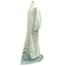 Load image into Gallery viewer, Kimono Light Gray Plum blossom Branch Silk #10535B3

