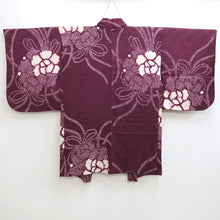 Load image into Gallery viewer, Haori Jacket Vintage(1920-1950) Wine red Shibori Rose Long Silk #9959C1
