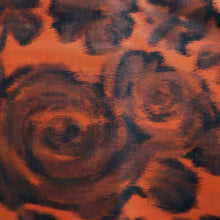 Load image into Gallery viewer, Haori Jacket Vintage(1920-1950) Vermillion Black Meisen Floral pattern Silk #11034A2

