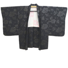 Load image into Gallery viewer, Haori Jacket Vintage(1950-1980) Black Peony Silk #10934F1
