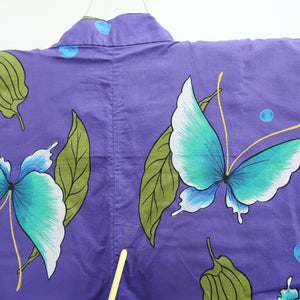 Yukata Purple Butterfly Cotton #9912B4