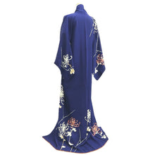 Load image into Gallery viewer, Kimono Vintage(1950-1980) Purplish Blue Chrysanthemum Silk #10779D4
