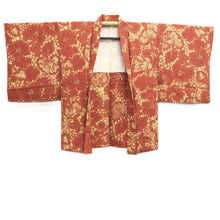 Load image into Gallery viewer, Haori Jacket Reddish Brown Floral pattern Silk #10734D3
