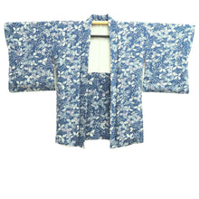 Load image into Gallery viewer, Haori Jacket Vintage(1950-1980) Blue Botanical Roketsuzome Silk #10945F2
