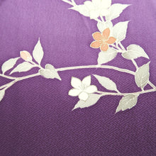 Load image into Gallery viewer, Kimono Purple Peony Kiku Branch Silk #9658J2
