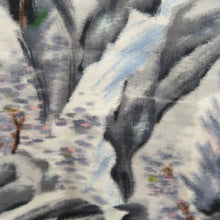 Load image into Gallery viewer, Haori Jacket Vintage(1920-1950) White Gray Meisen Landscape Silk #11003F5
