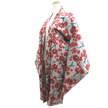 Load image into Gallery viewer, Haori Jacket Vintage(1920-1950) Gray Meisen Plum blossom Silk #11054A3
