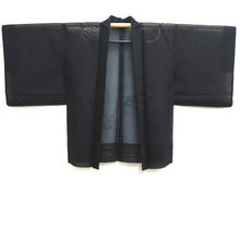 Load image into Gallery viewer, Haori Jacket Vintage(1950-1980) Black See-Through Fish Ripples Silk #10038C5
