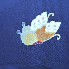 Load image into Gallery viewer, Haori Jacket Vintage(1950-1980) Blue Butterfly Silk #10604C2
