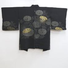 Load image into Gallery viewer, Haori Jacket Vintage(1950-1980) Black Gold Silver Chrysanthemum Silk #10098D2
