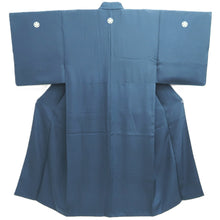 Load image into Gallery viewer, Men&#39;s Kimono Vintage(1950-1980) Dark Blue Montsuki Silk #10465A5
