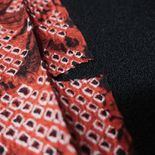 Load image into Gallery viewer, KK1387B7 Silk Kimono Fabric Vintage(1950-1980) Shibori Red 84.6x11.8in(215x30cm)
