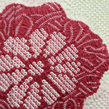 Load image into Gallery viewer, Haori Jacket White Red Blue Full Shibori Chrysanthemum Silk #10704D1
