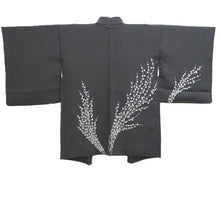 Load image into Gallery viewer, Haori Jacket Vintage(1950-1980) Black Flower Silk #10594C1
