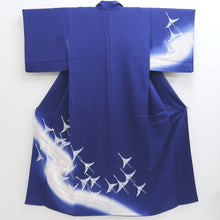Load image into Gallery viewer, Kimono Blue Crane Birds Silk #10246E3
