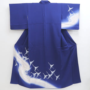 Kimono Blue Crane Birds Silk #10246E3