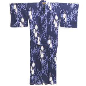 Yukata Navy Crane Birds Cotton #10348F3