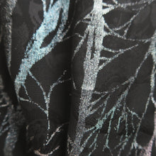 Load image into Gallery viewer, Haori Jacket Vintage(1950-1980) Black Silver Tree Silk #10994F4
